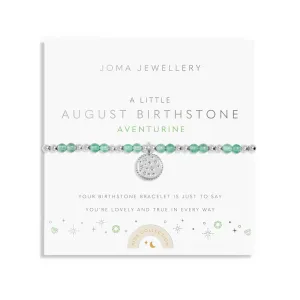 Bracelet pour enfants en argent plaqué avec pierre de naissance d'août C789 Joma Jewellery