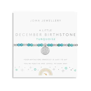 Bracelet pour enfants en argent plaqué avec pierre de naissance de décembre C793 Joma Jewellery