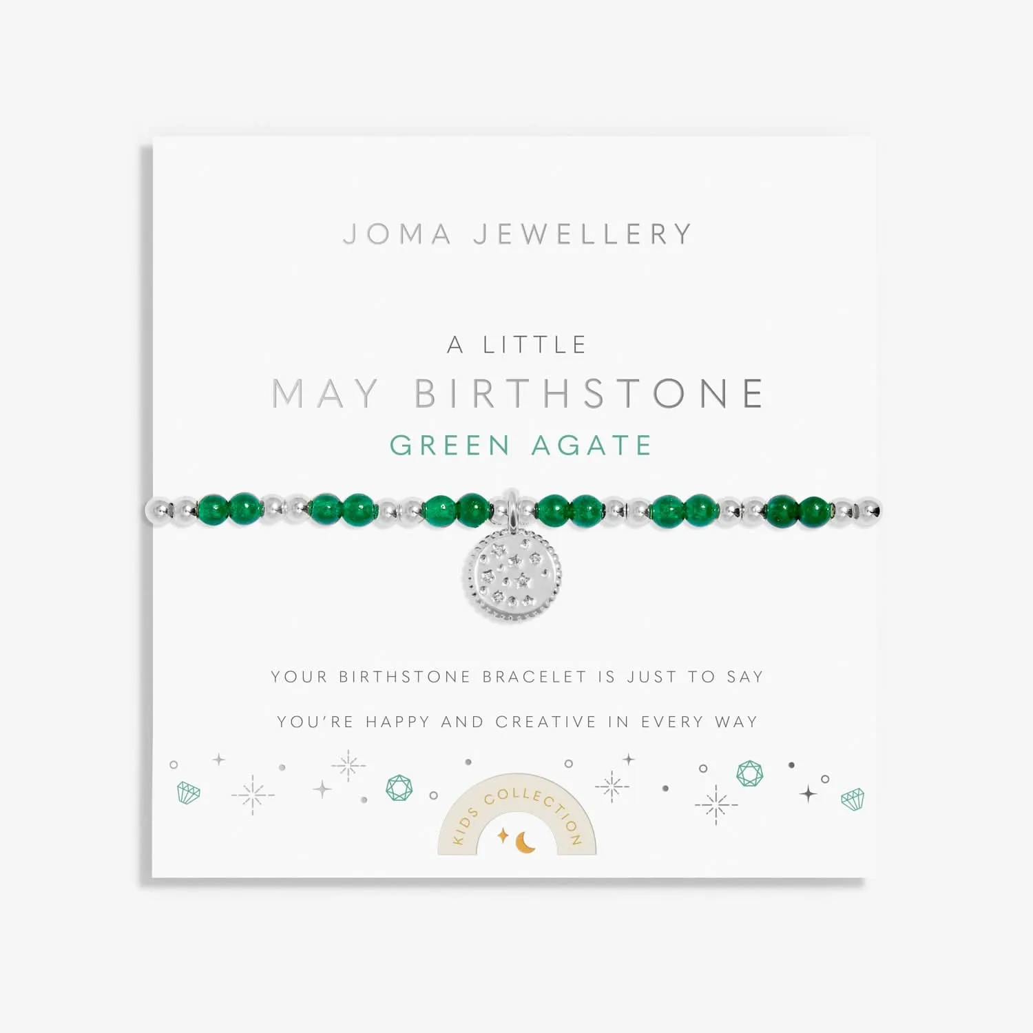 Bracelet en argent plaqué avec pierre de naissance de mai pour enfants C786 Joma Jewellery