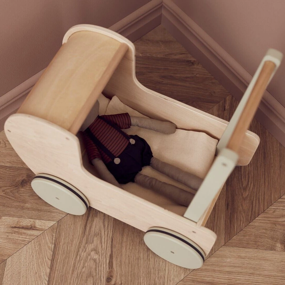 Kids Concept Dolls Pram - Natural