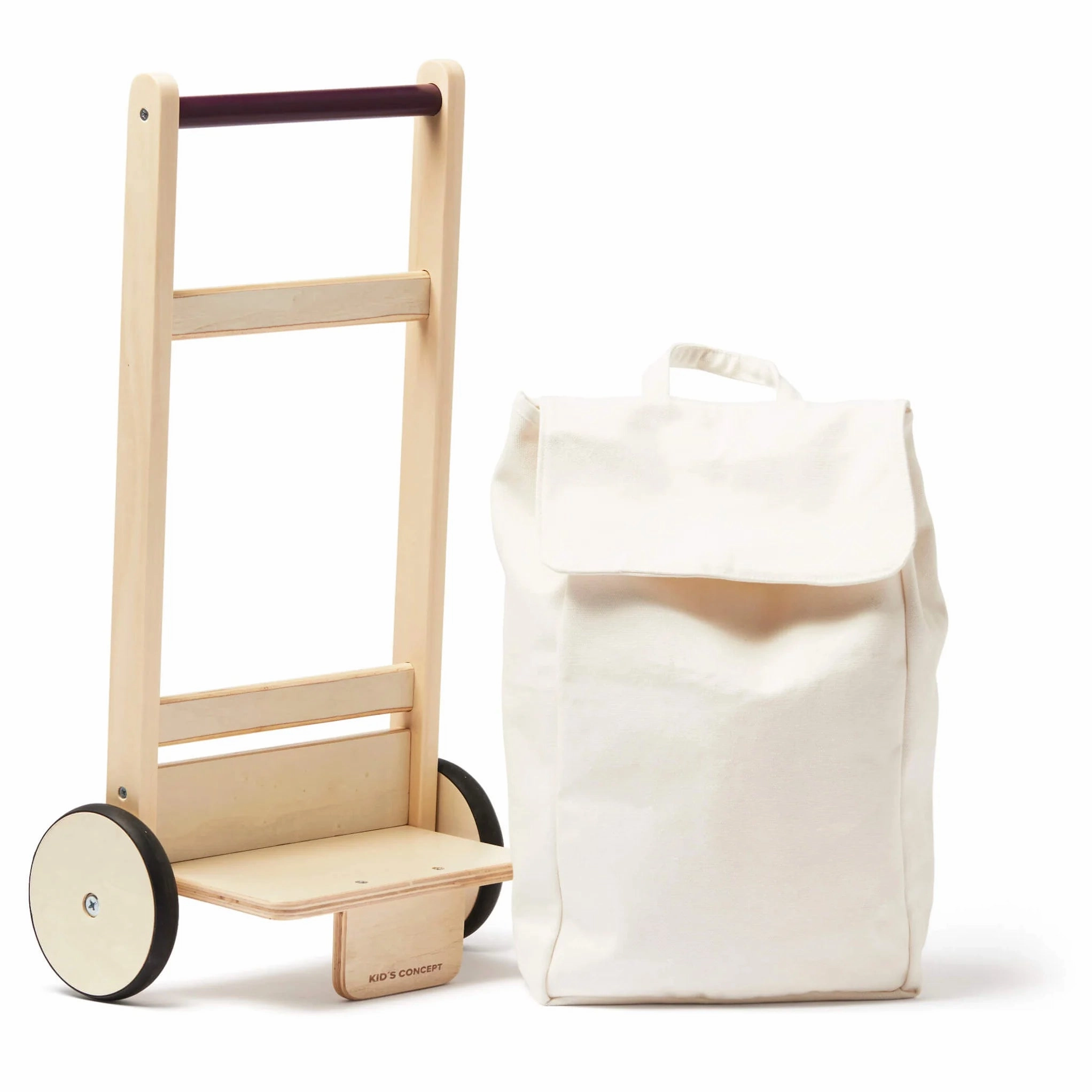 Kids Concept Toy Pull Along Shopping Trolley Cart