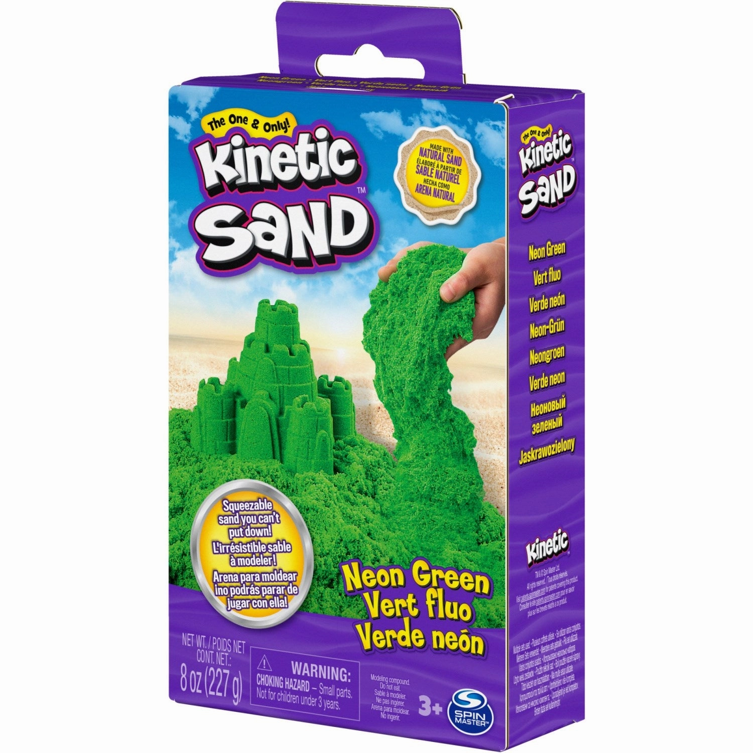 Kinetic Sand Green Neon Box With Primary Colours