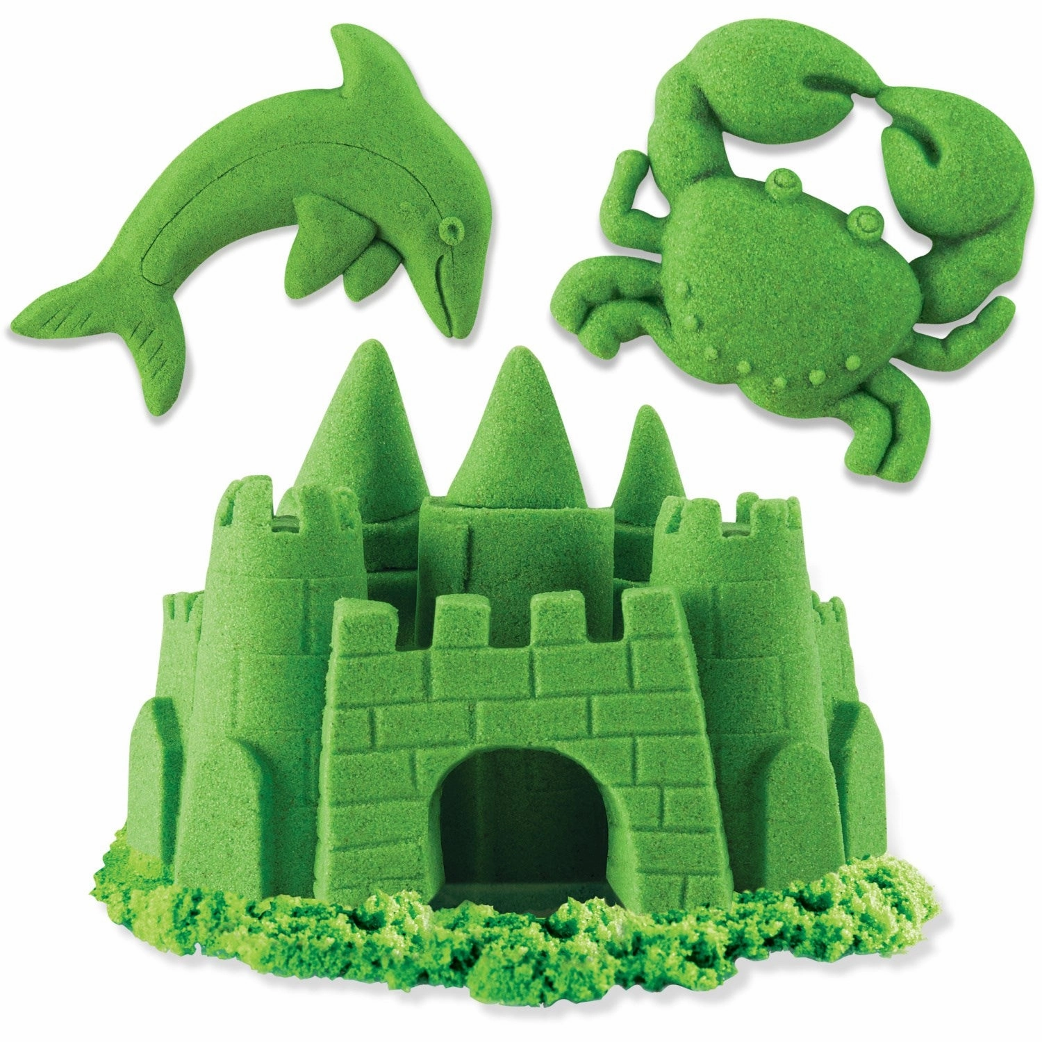 Kinetic Sand Green Neon Box With Primary Colours