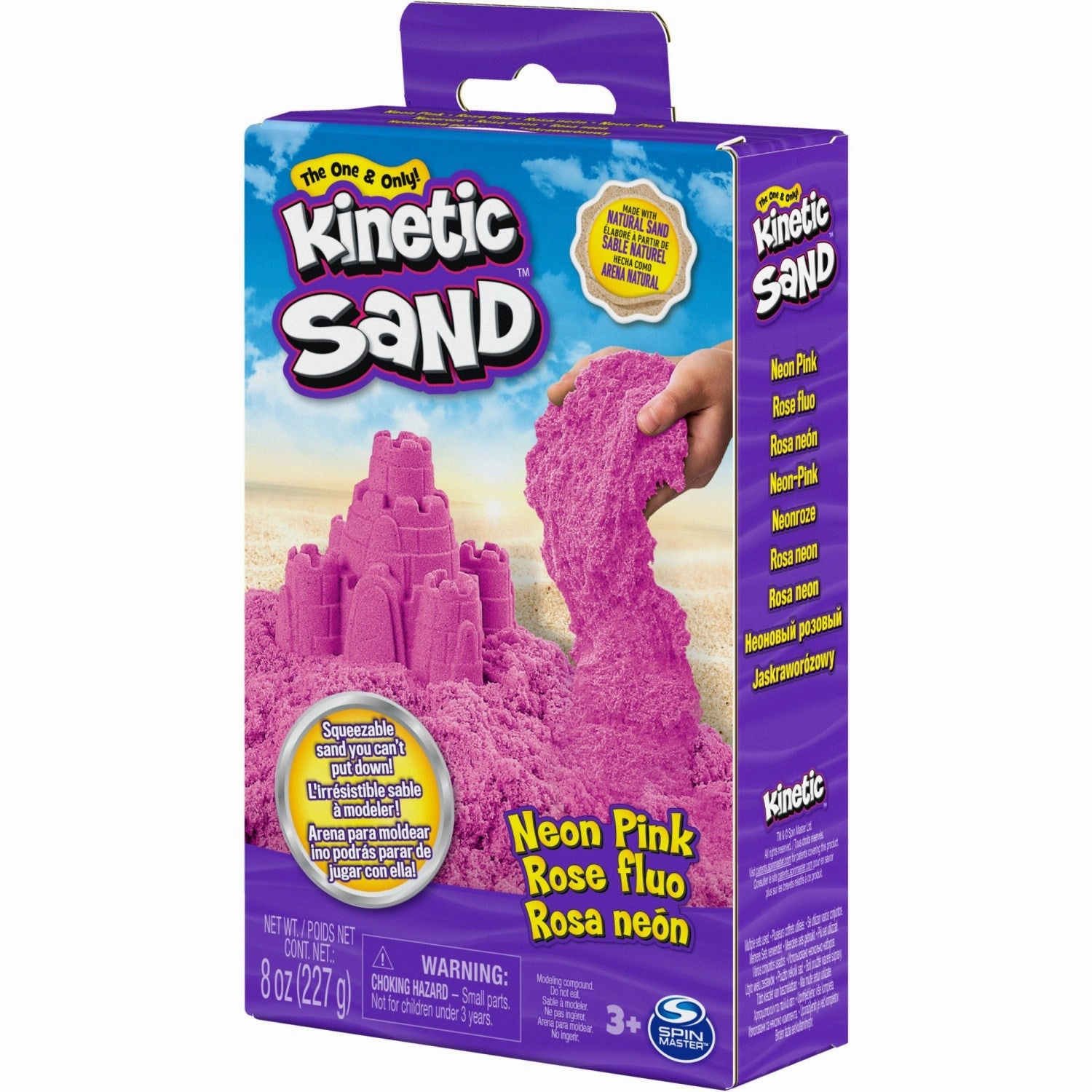 Kinetic Sand Pink Neon Box With Primary Colours