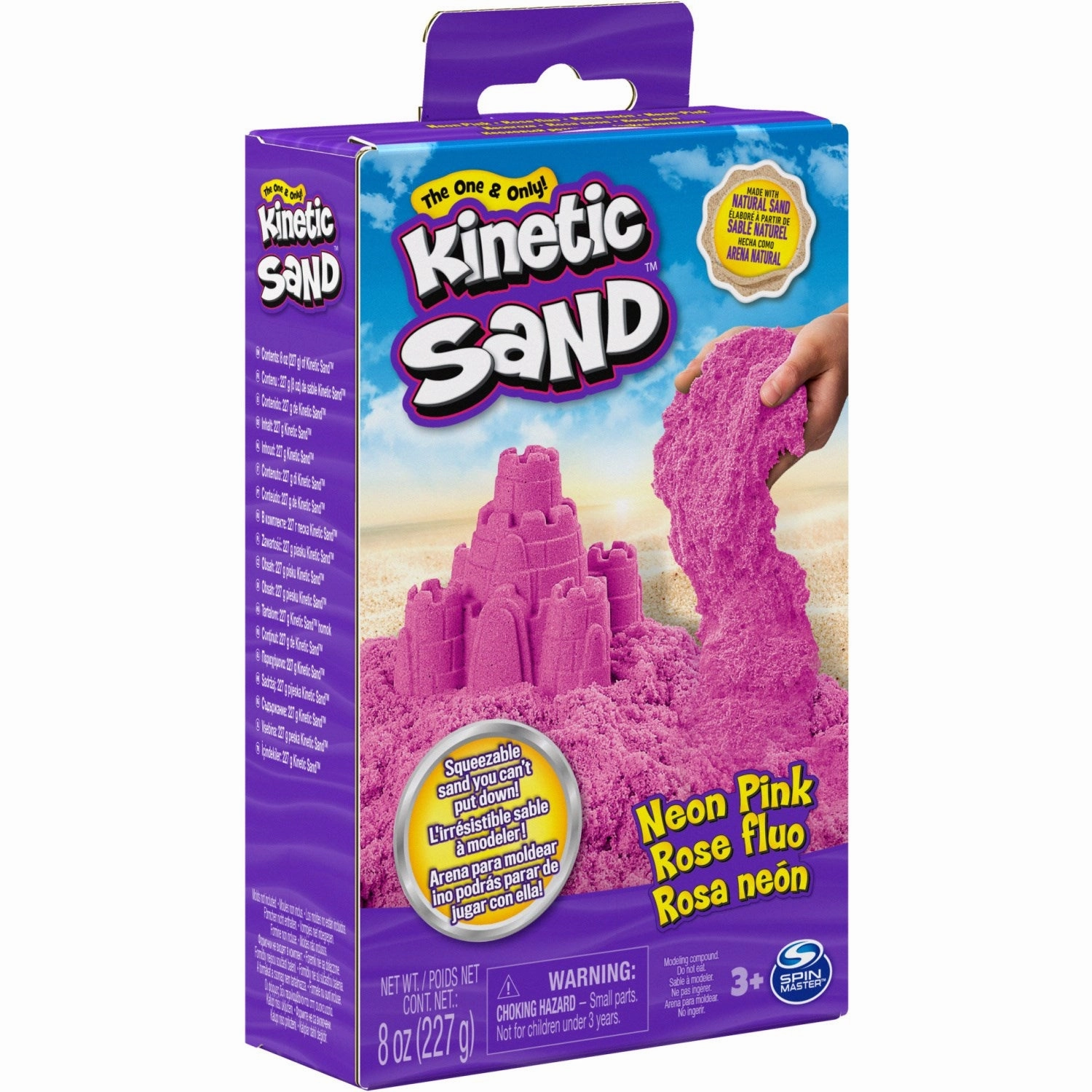 Kinetic Sand Pink Neon Box With Primary Colours
