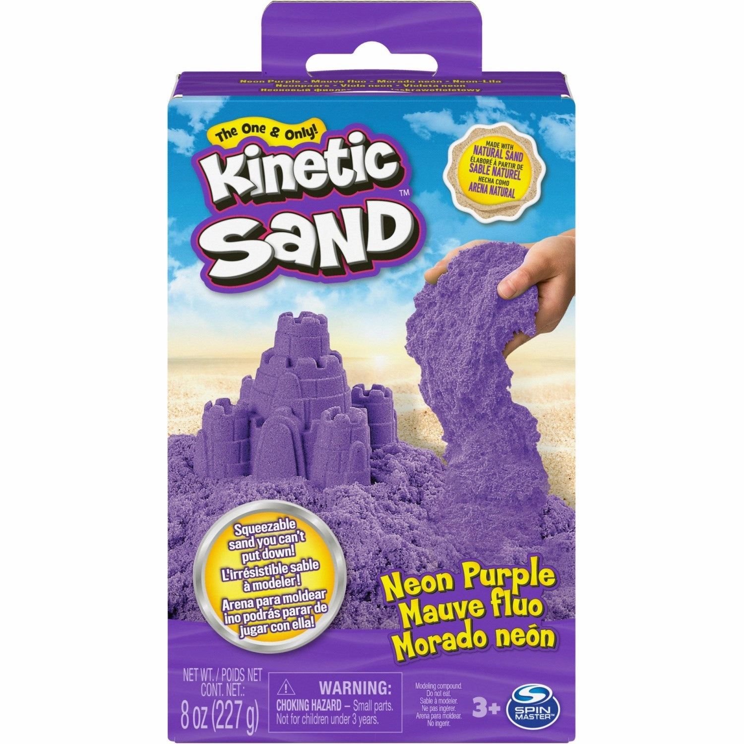 Kinetic Sand Purple Neon Box With Primary Colours