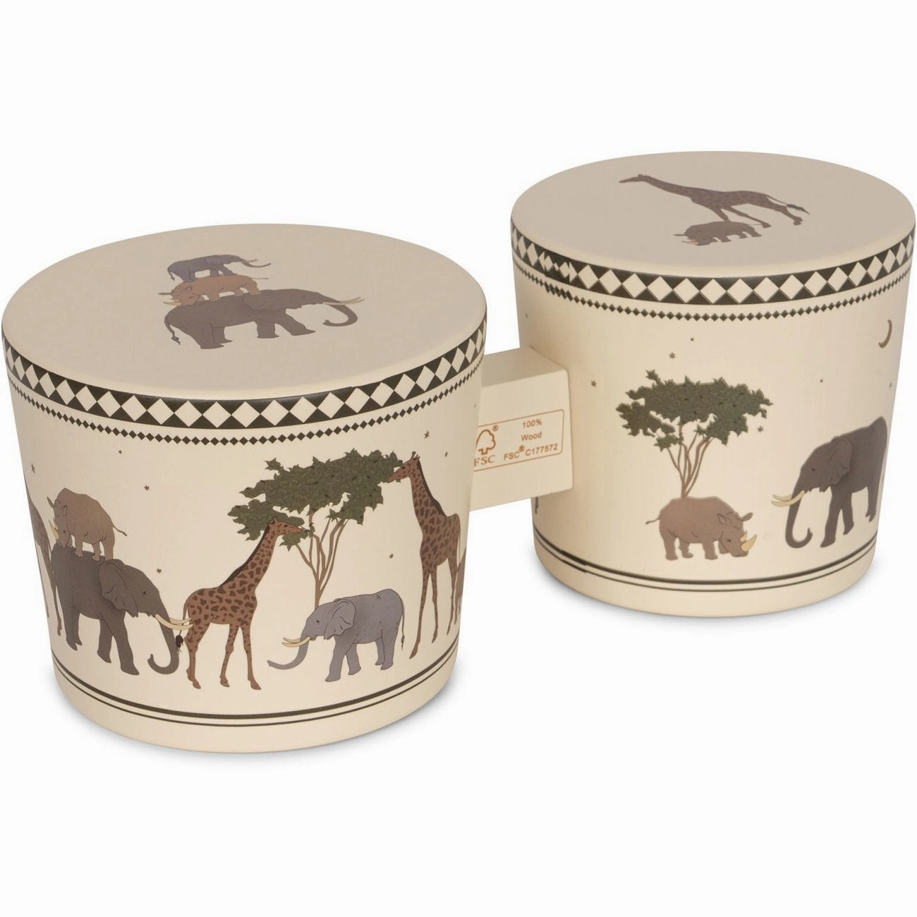Konges Sljd Bongo Drums Wood Safari