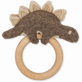 Konges Sljd Brown Melange Activity Knit Ring Dino