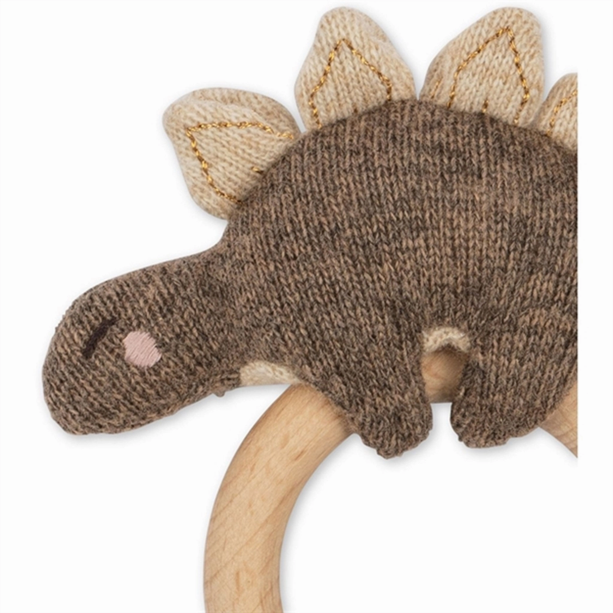 Konges Sljd Brown Melange Activity Knit Ring Dino