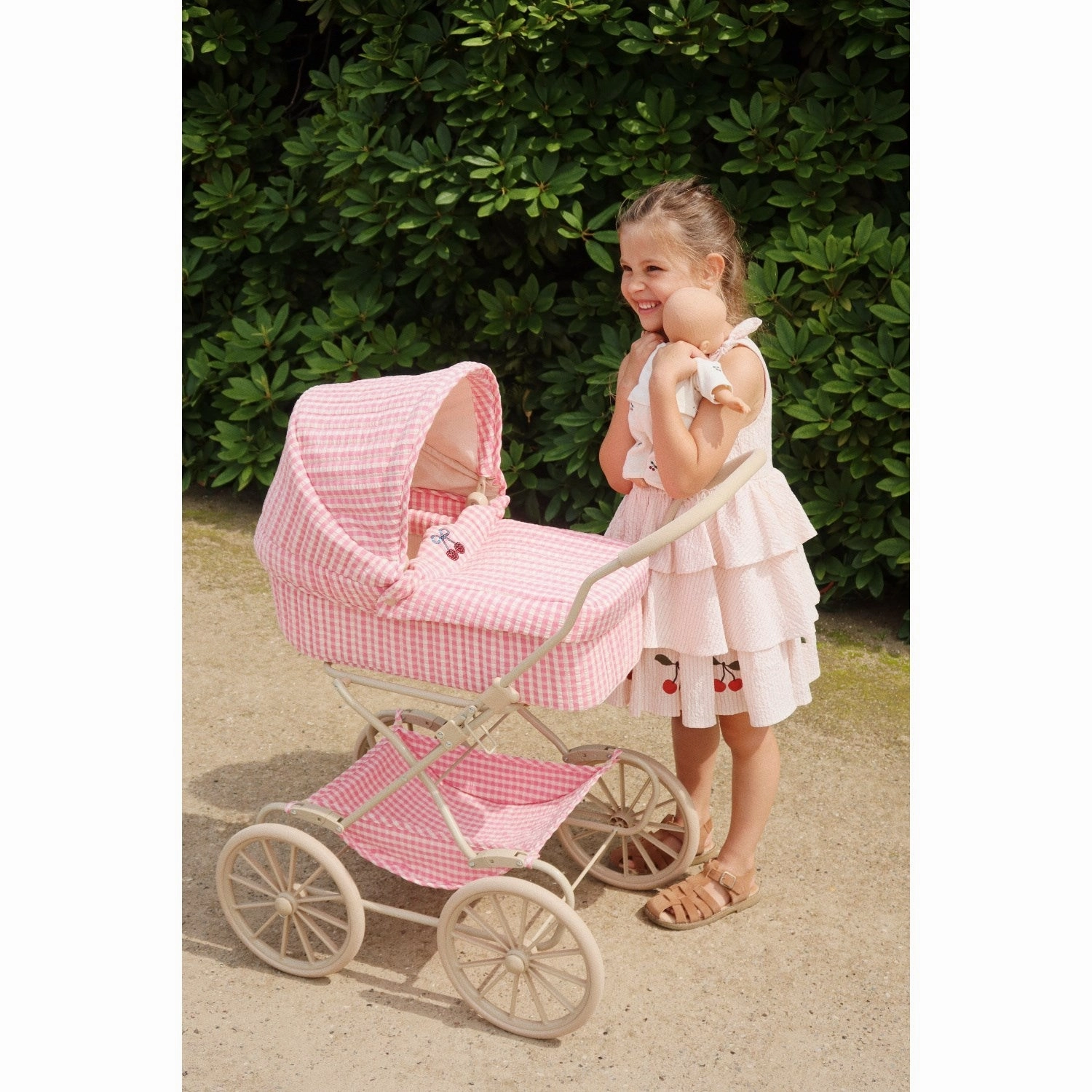 Konges Sljd Bubblegum Check Cheeky Doll Pram