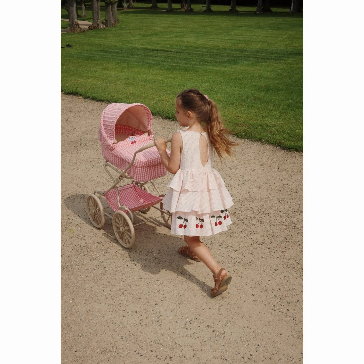 Konges Sljd Bubblegum Check Cheeky Doll Pram