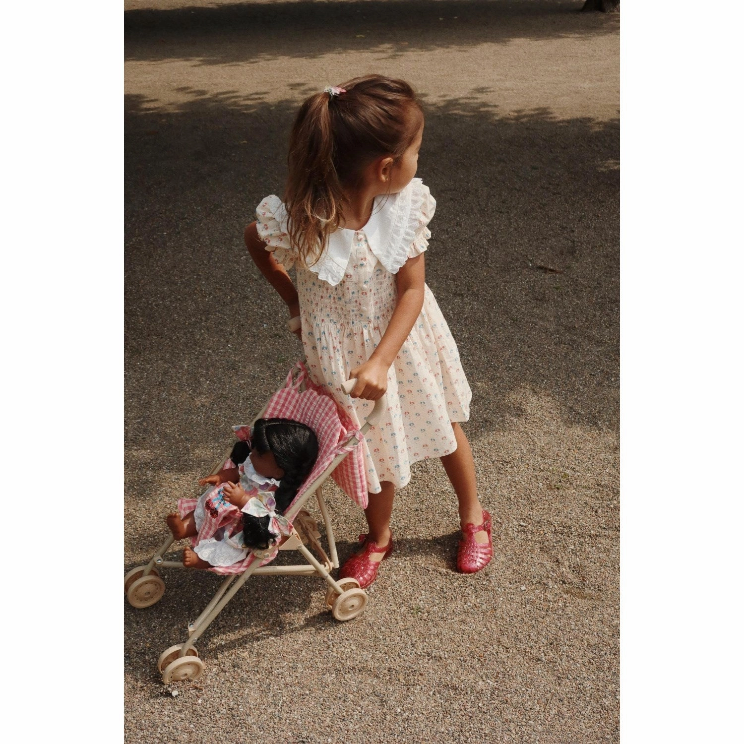 Konges Sljd Bubblegum Check Cheeky Doll Stroller