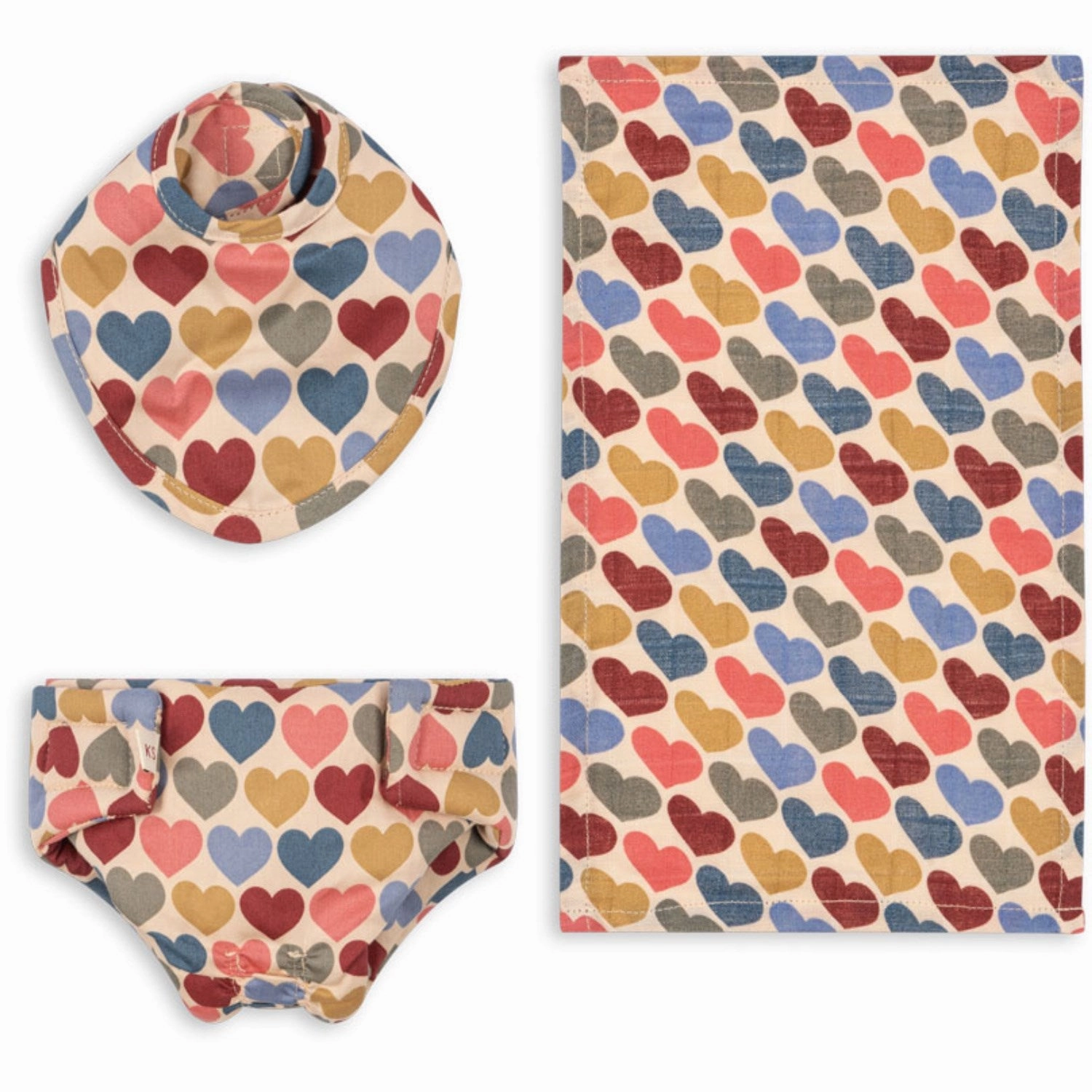 Konges Sljd Coeur Bisous Doll Nursery Set
