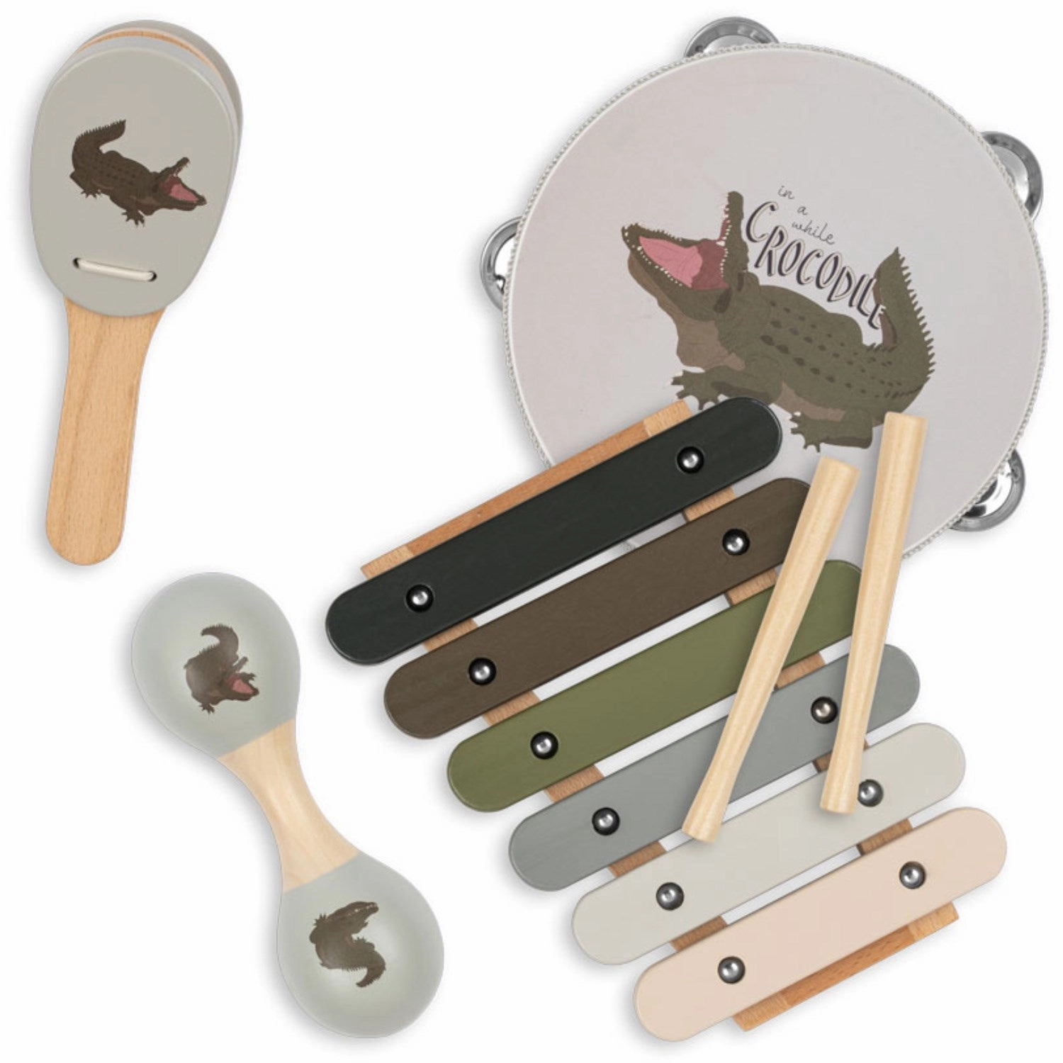 Konges Sljd Crocodile Wooden Music Sets Fsc