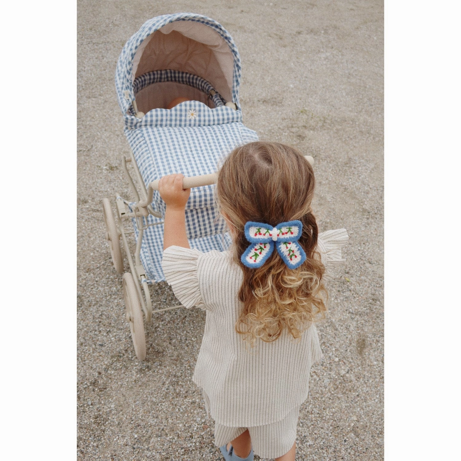 Konges Sljd Doll Stroller Captains Blue Check