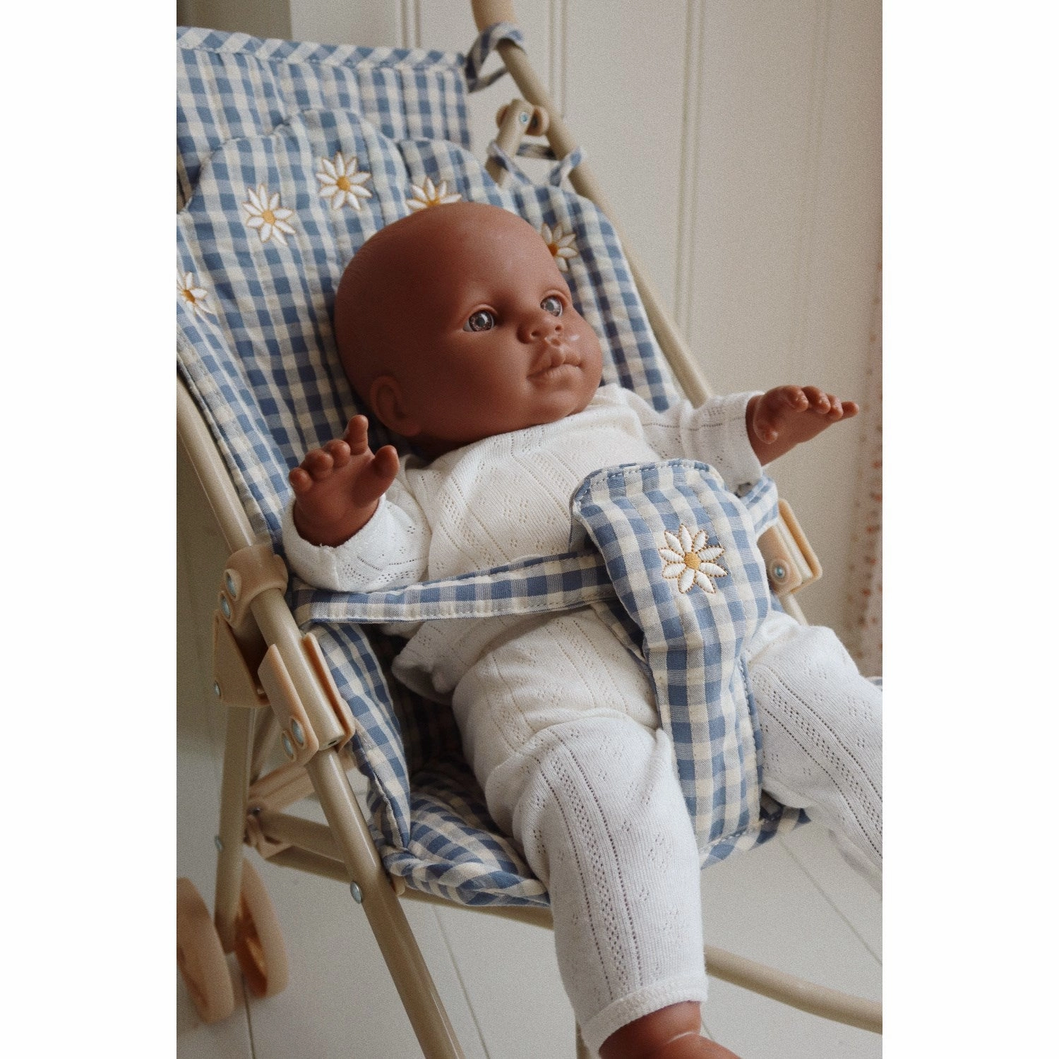 Konges Sljd Doll Stroller Captains Blue Check