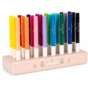 Konges Sljd Mizumi Big Markers In Wooden Block 24 Pcs Fsc