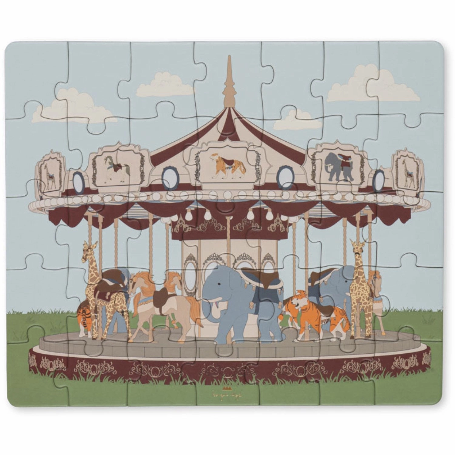 Konges Sljd Multi Cardboard 35 Pcs Puzzle Carousel Fsc