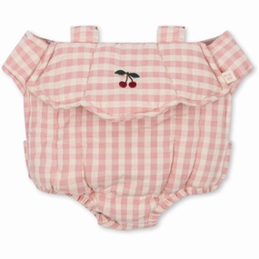 Konges Sljd Powder Pink Check Doll Carrier