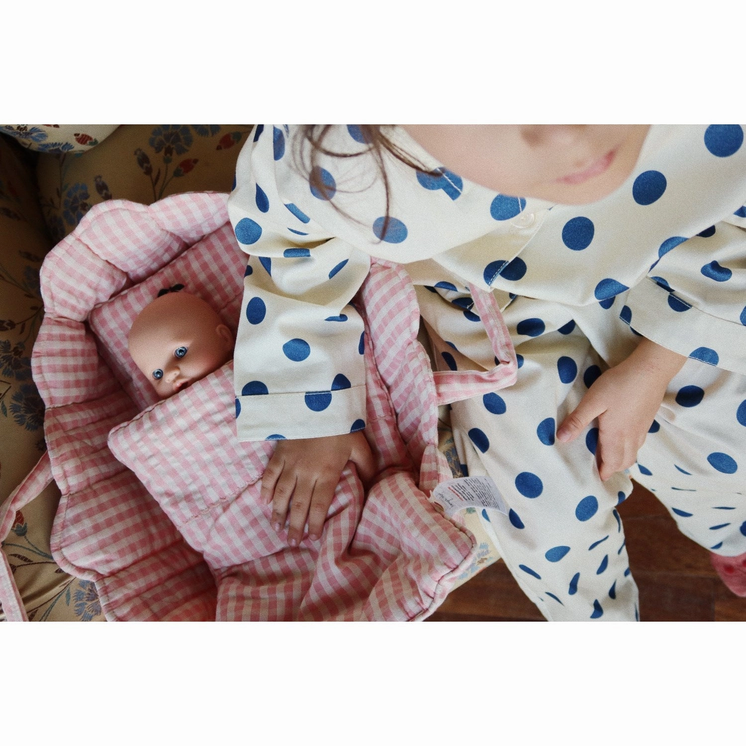 Konges Sljd Powder Pink Check Doll Lift