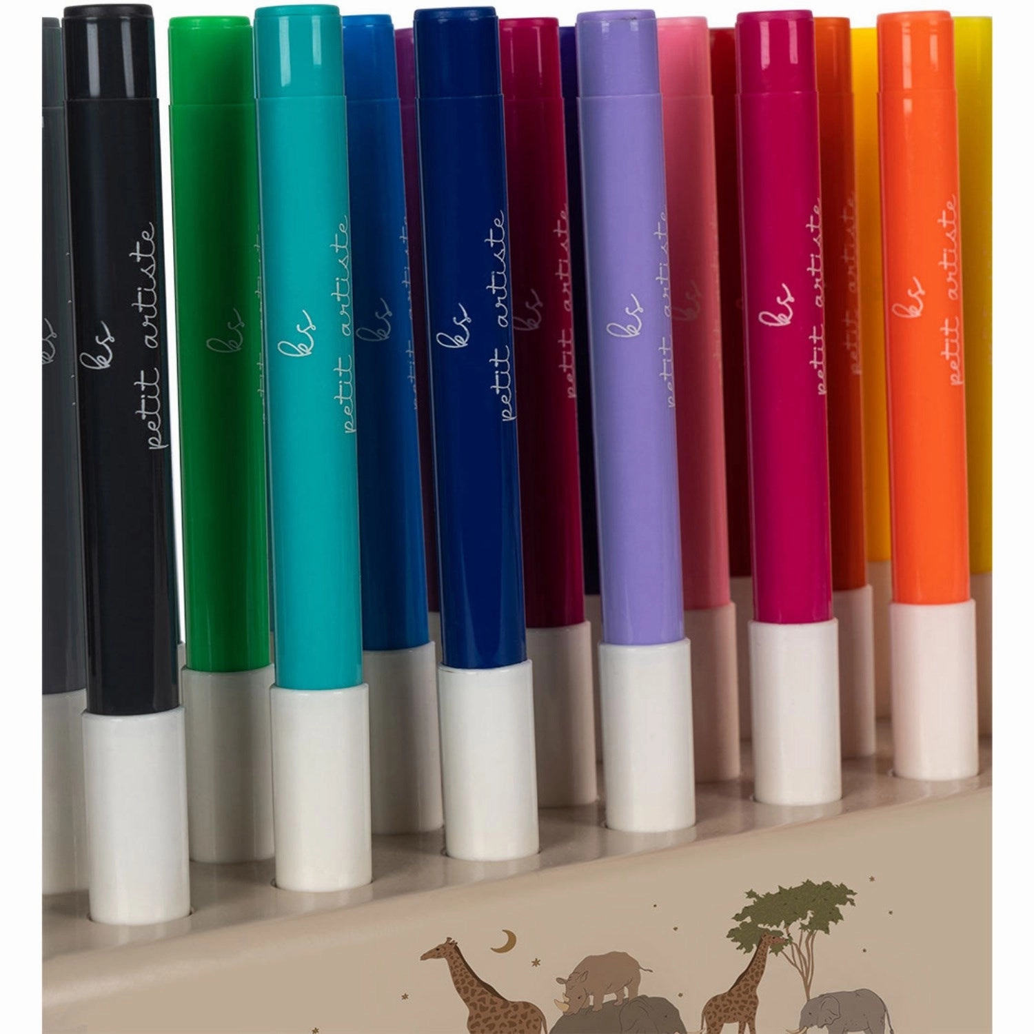 Konges Sljd Safari Markers In Wooden Block 24 Pcs Fsc