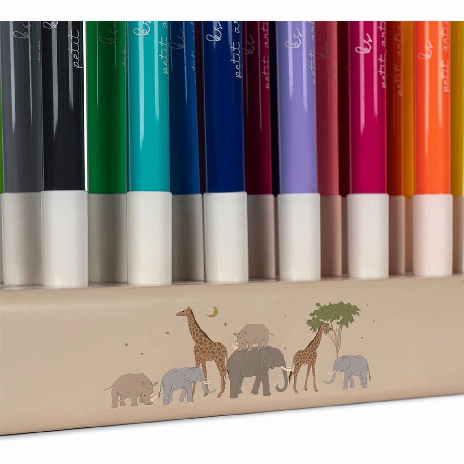 Konges Sljd Safari Markers In Wooden Block 24 Pcs Fsc