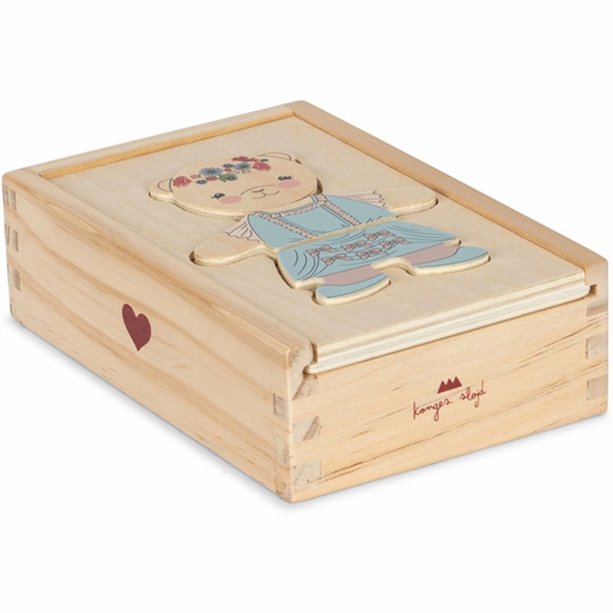 Konges Sljd Teddy Bear Puzzle Dusty Pink