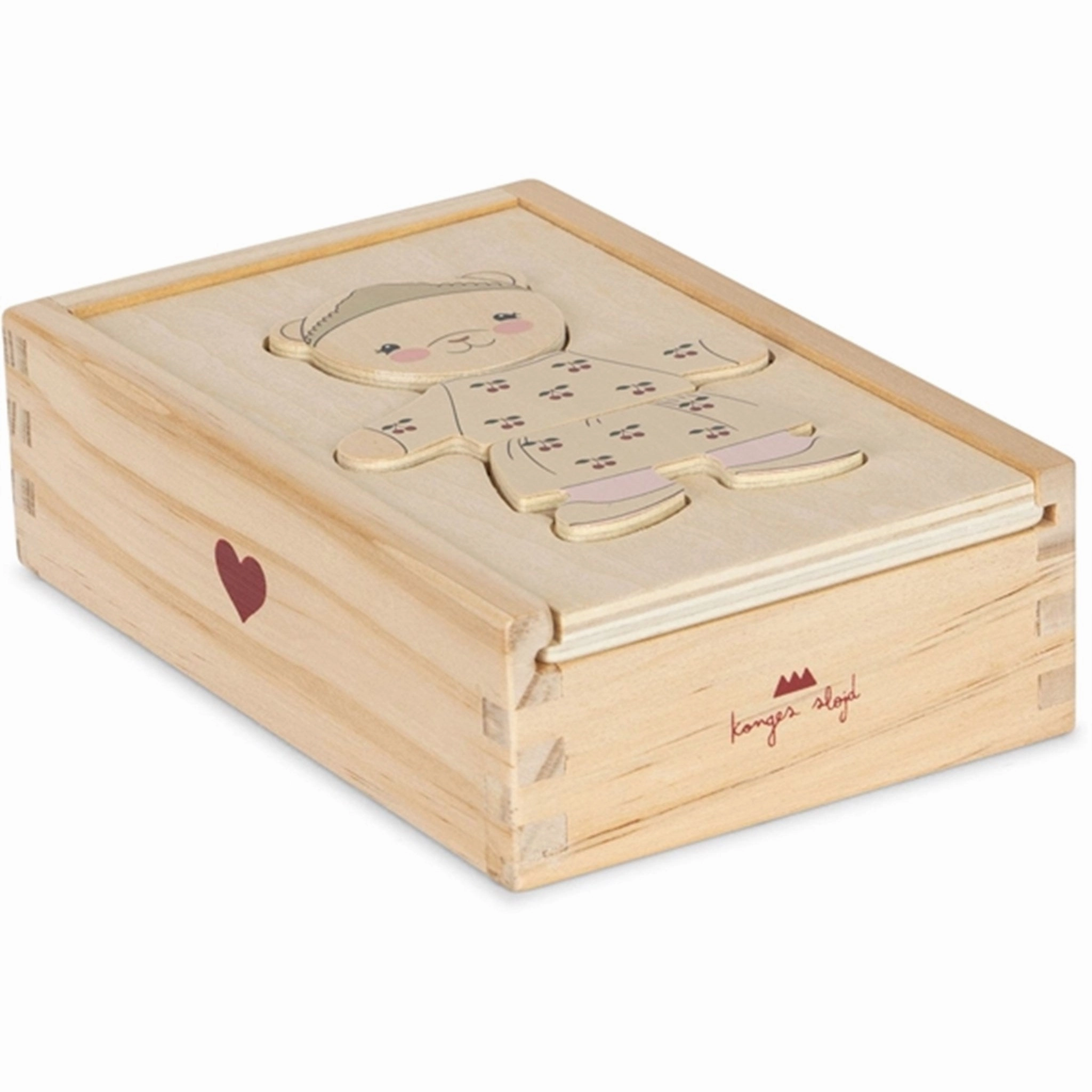 Konges Sljd Teddy Bear Puzzle Dusty Pink