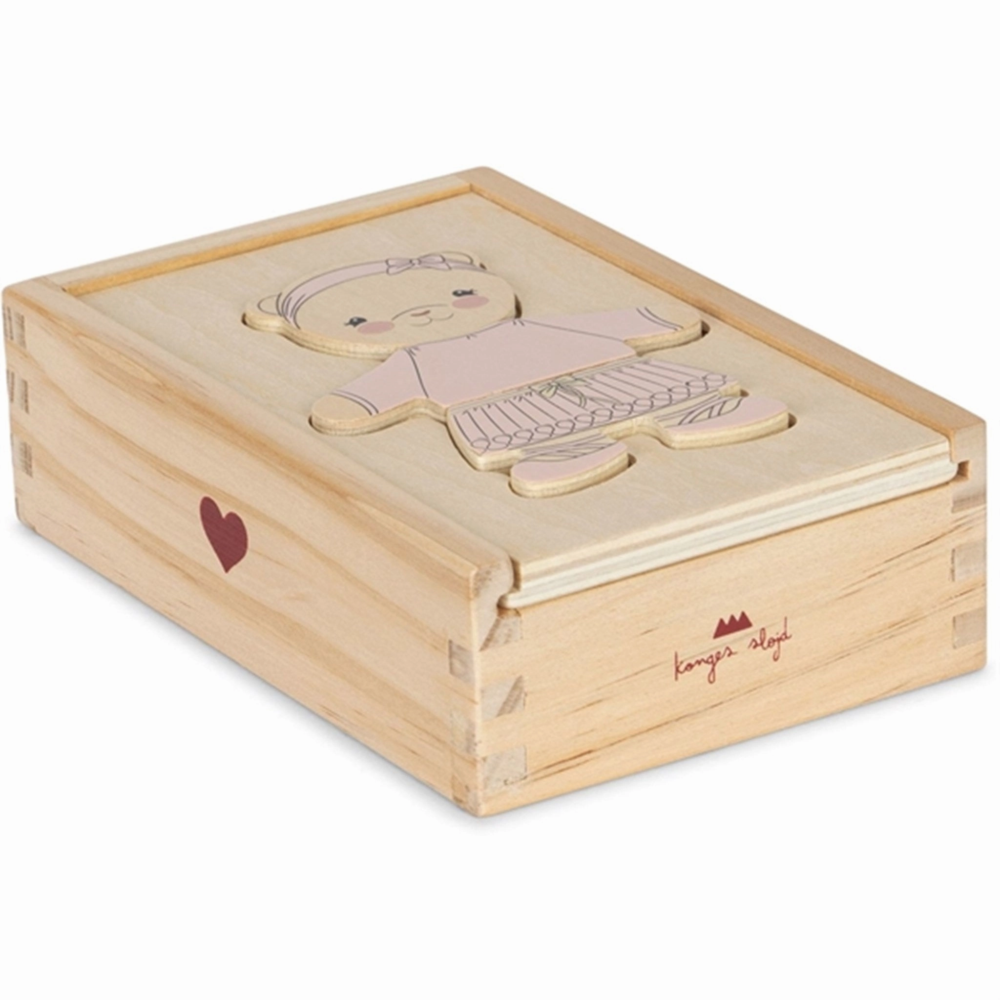 Konges Sljd Teddy Bear Puzzle Dusty Pink