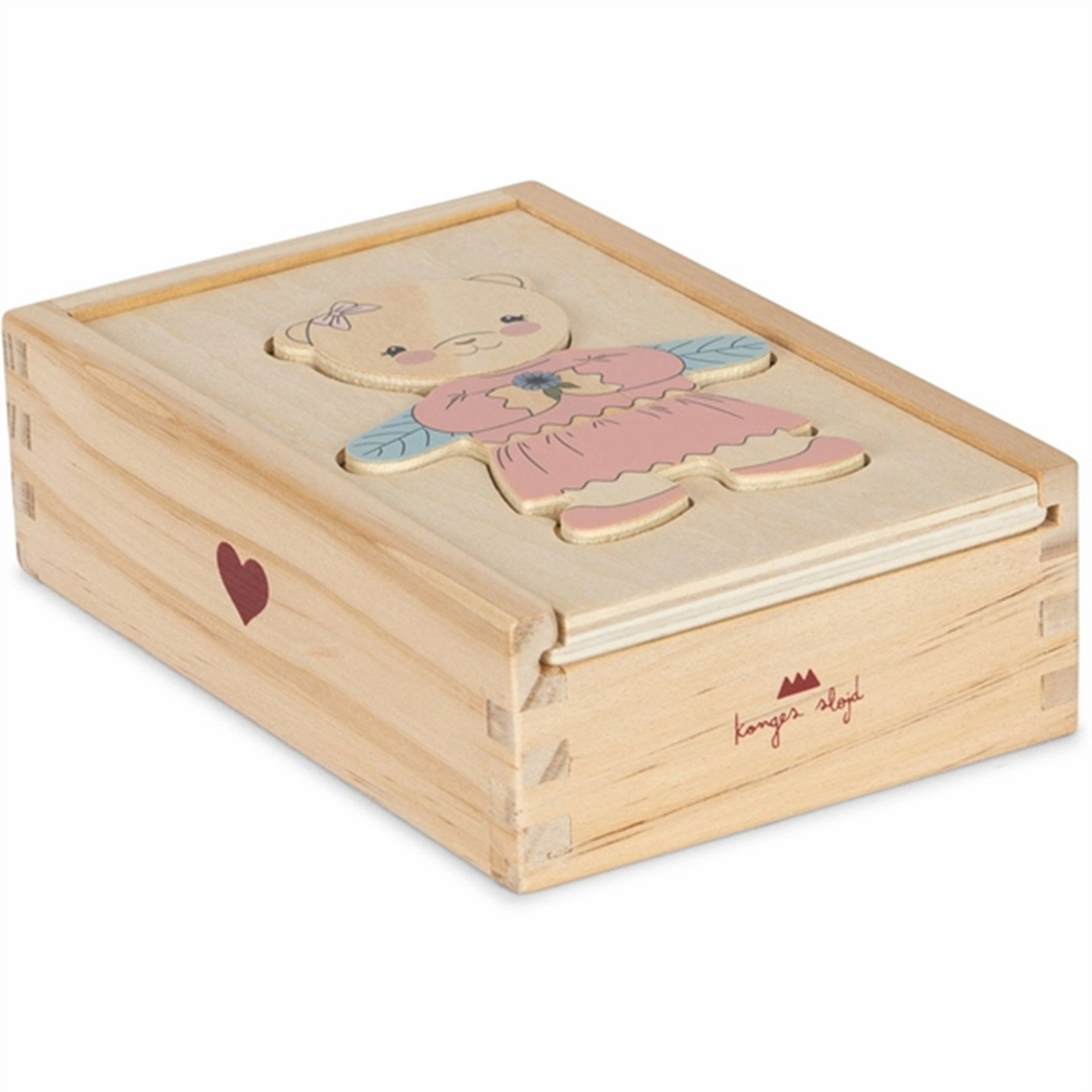Konges Sljd Teddy Bear Puzzle Dusty Pink