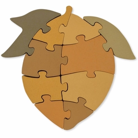 Konges Sljd Wooden Puzzle Numbers Lemon