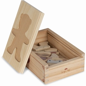 Konges Sljd Wooden Teddy Dress-Up Puzzle Red