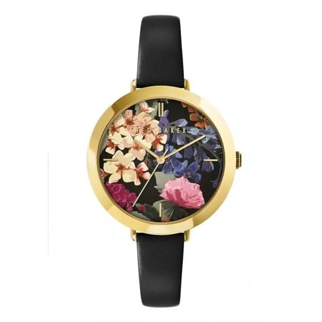 Montre en cuir noir Ladies Ammy Floral BKPAMF101