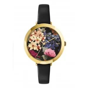 Montre en cuir noir Ladies Ammy Floral BKPAMF101
