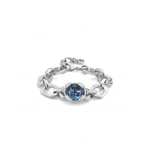 Bracelet Medium Merveilleux pour Femmes en Cristal Facetté Bleu Argenté Charismatique PUL2371AZUMTL0M Unode50 Bijoux et Accessoires