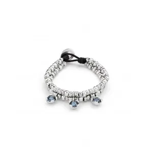 Bracelet Sublime Medium en Cristal Facetté Bleu Argenté Charismatique pour Femmes PUL2386AZUMTL0M Unode50 Bijoux et Accessoires