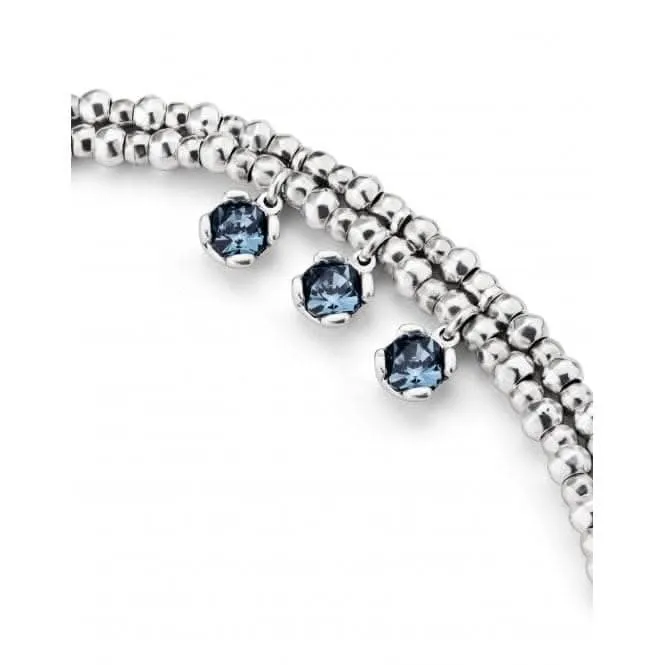 Bracelet Sublime Medium en Cristal Facetté Bleu Argenté Charismatique pour Femmes PUL2386AZUMTL0M Unode50 Bijoux et Accessoires