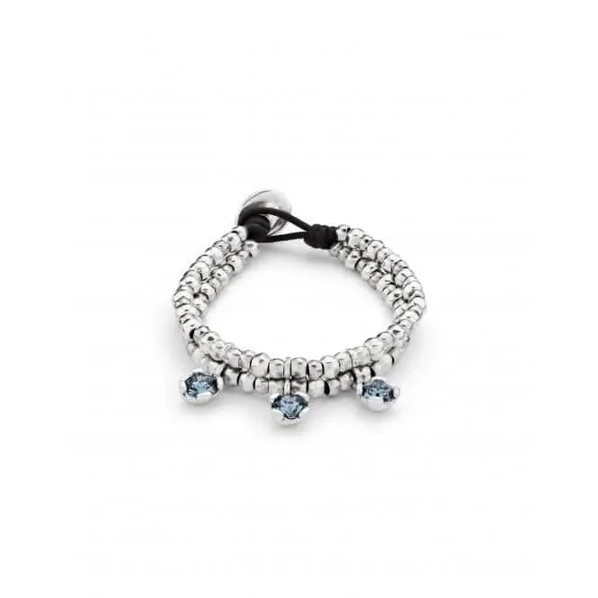 Bracelet Sublime Medium en Cristal Facetté Bleu Argenté Charismatique pour Femmes PUL2386AZUMTL0M Unode50 Bijoux et Accessoires