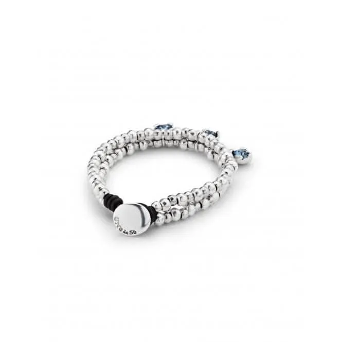 Bracelet Sublime Medium en Cristal Facetté Bleu Argenté Charismatique pour Femmes PUL2386AZUMTL0M Unode50 Bijoux et Accessoires