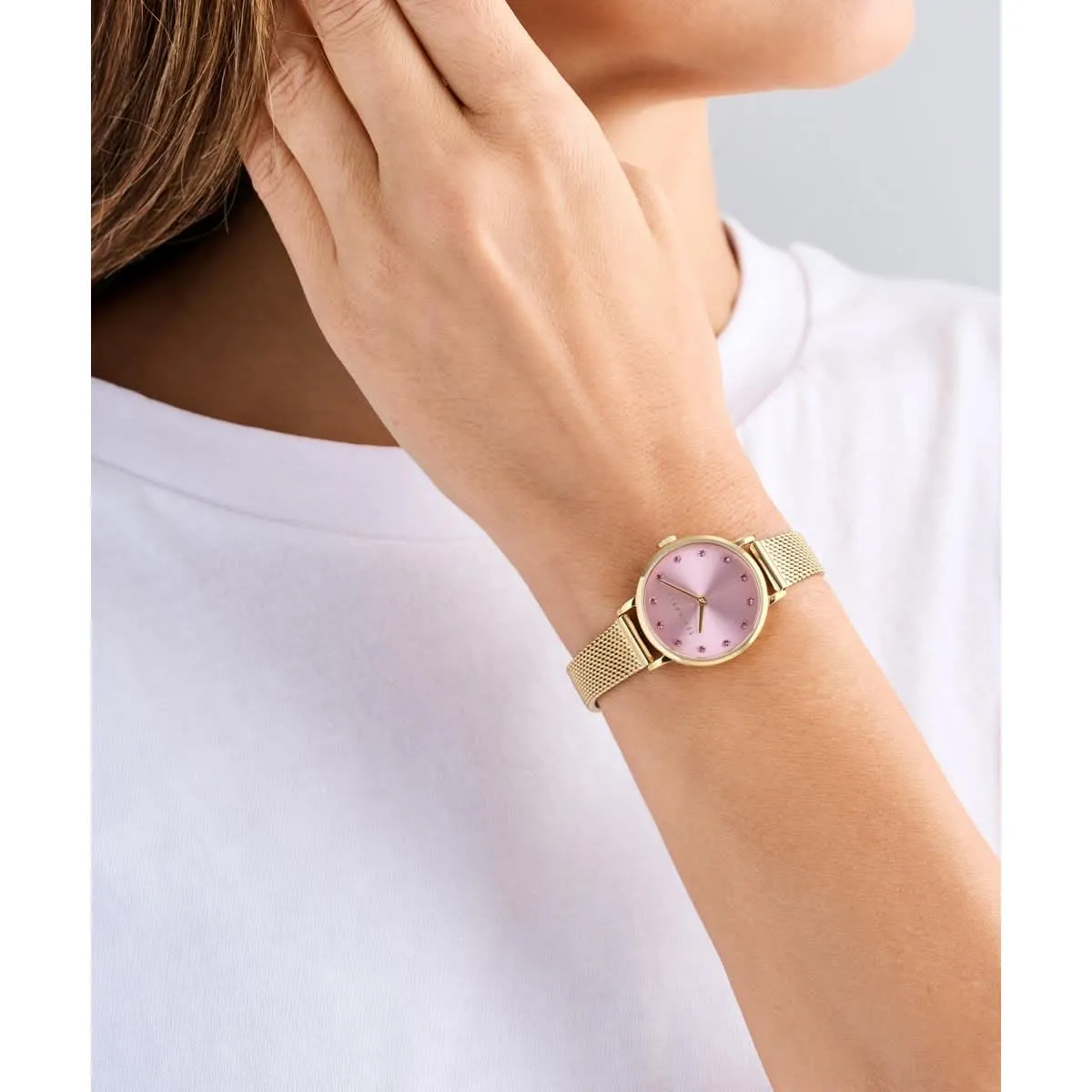 Montre Classique Chic pour Femme Rose BKPSTS504
