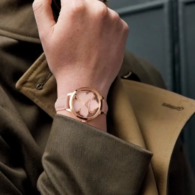 Montre en cuir rose Lilabel pour femmes BKPLIF201