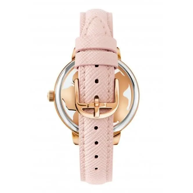 Montre en cuir rose Lilabel pour femmes BKPLIF201