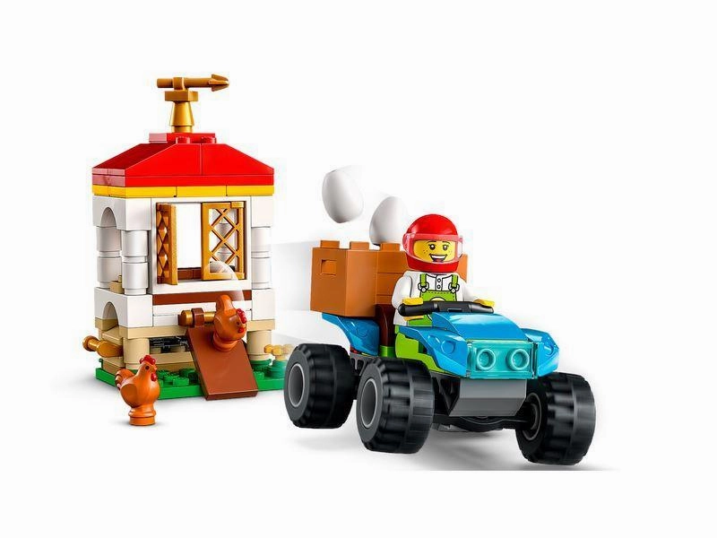 LEGO CITY 60344 Chicken Henhouse Farm Toy Set with Quadbike