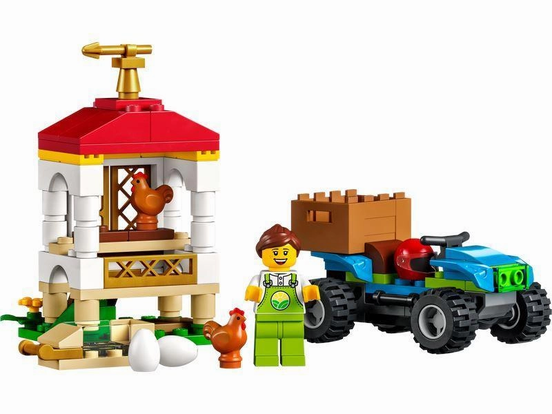 LEGO CITY 60344 Chicken Henhouse Farm Toy Set with Quadbike