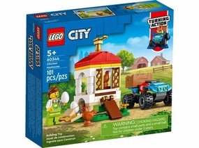 LEGO CITY 60344 Chicken Henhouse Farm Toy Set with Quadbike