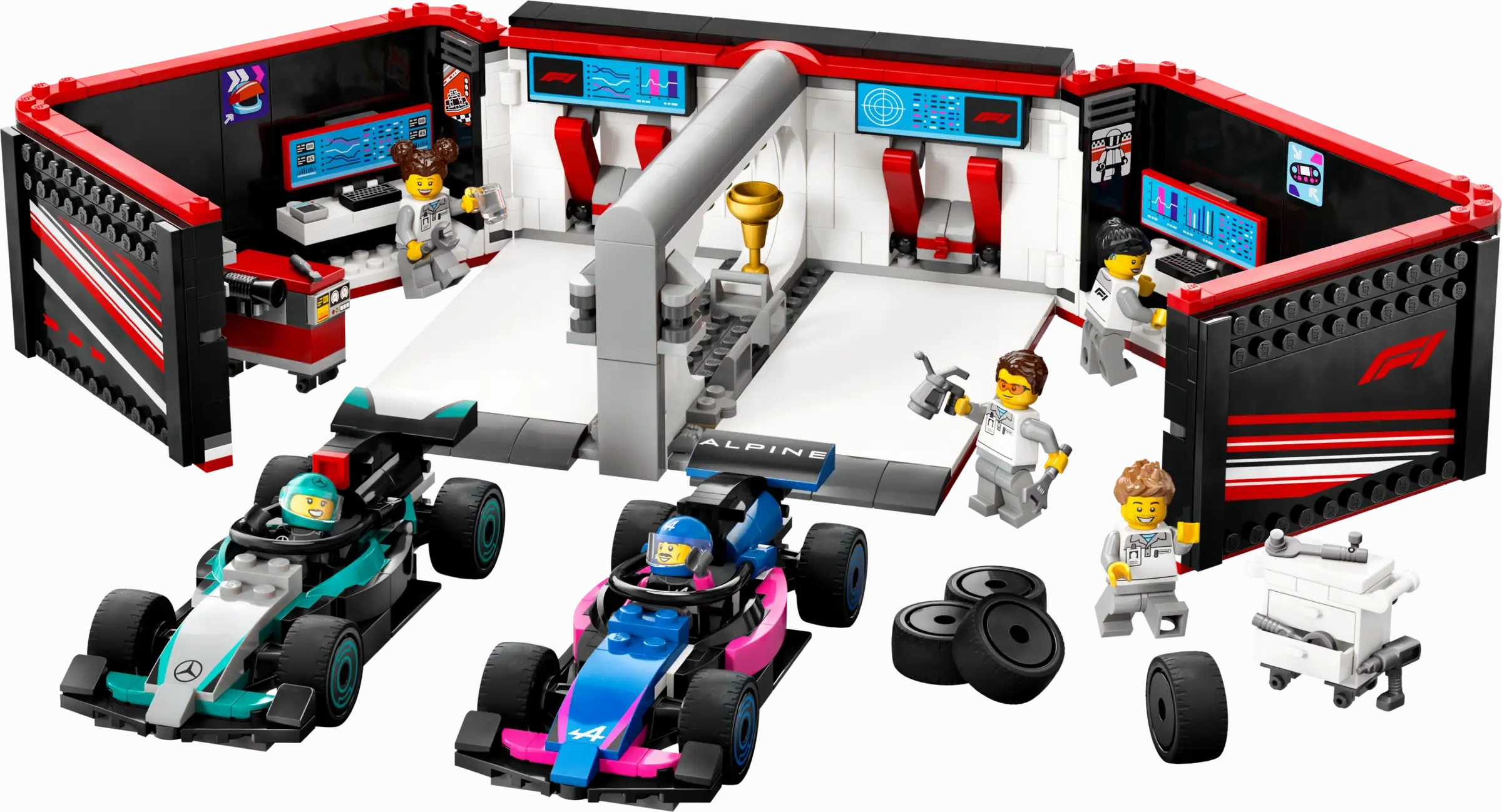 LEGO CITY 60444 F1 Garage & Mercedes-AMG & Alpine Cars