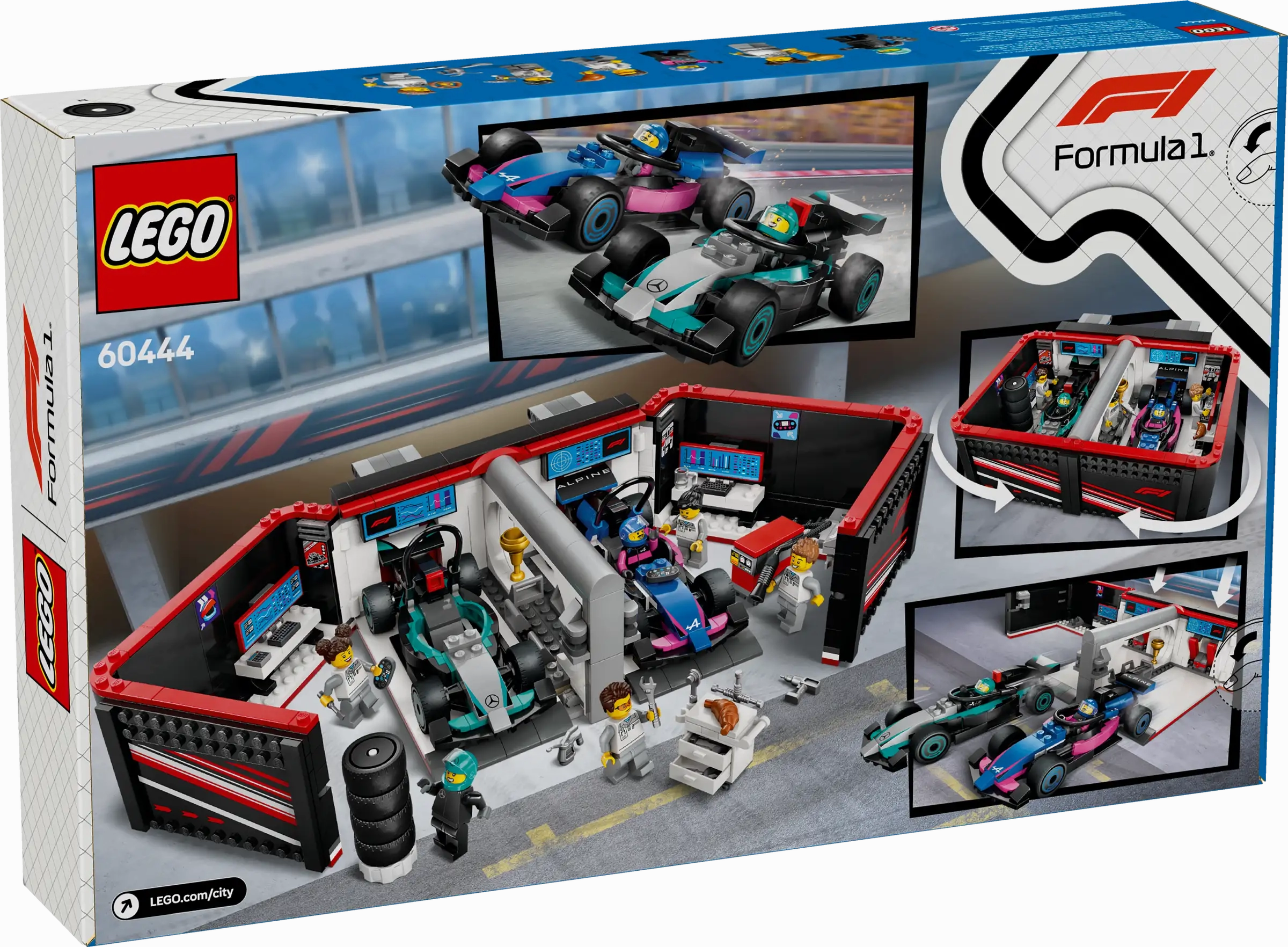 LEGO CITY 60444 F1 Garage & Mercedes-AMG & Alpine Cars
