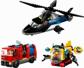LEGO CITY 60462 Helicopter, Fire Truck & Submarine Remix