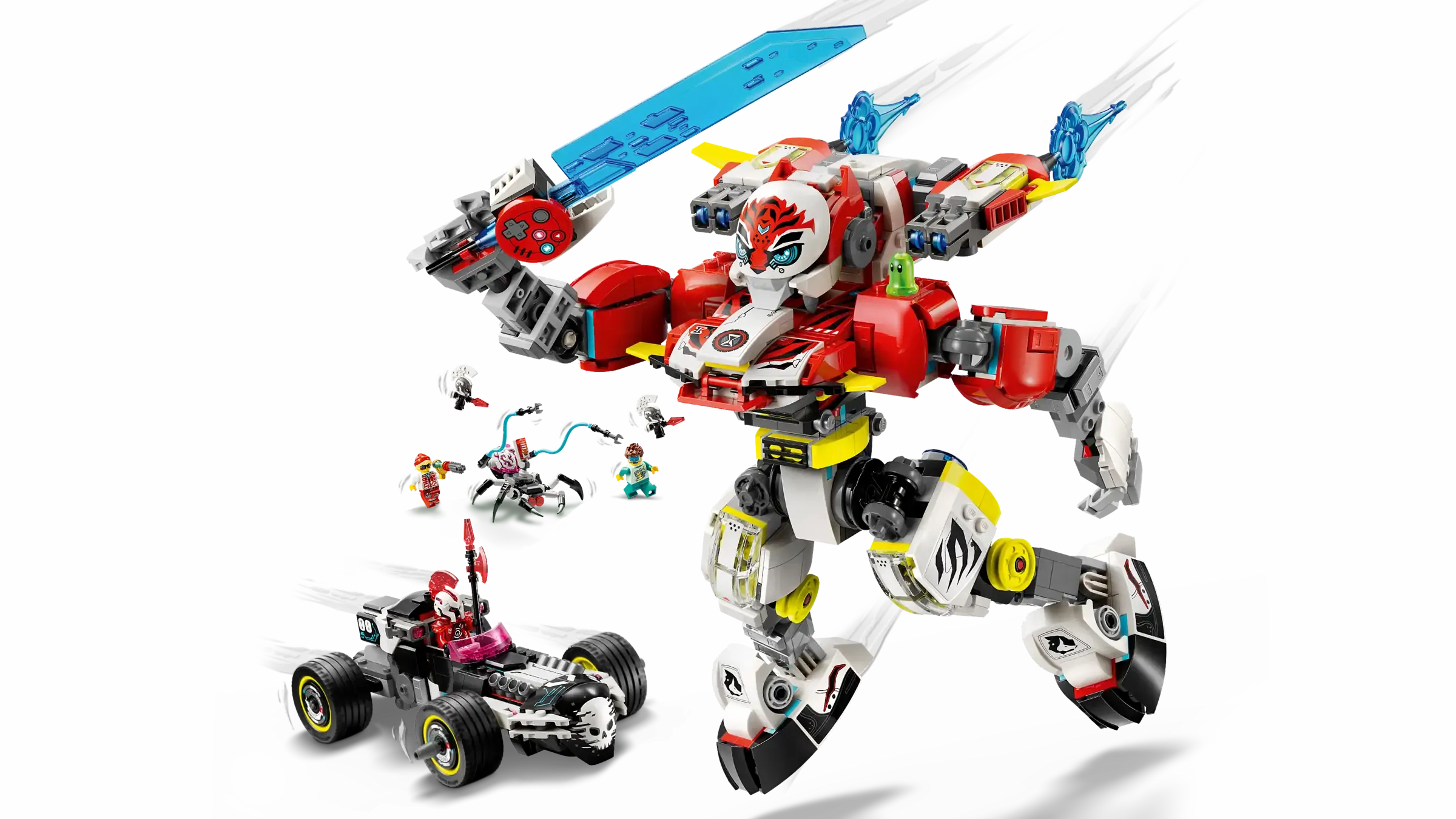 LEGO DRAMZzz 71497 Cooper's Tiger Mech & Zero's Hot Rod Car