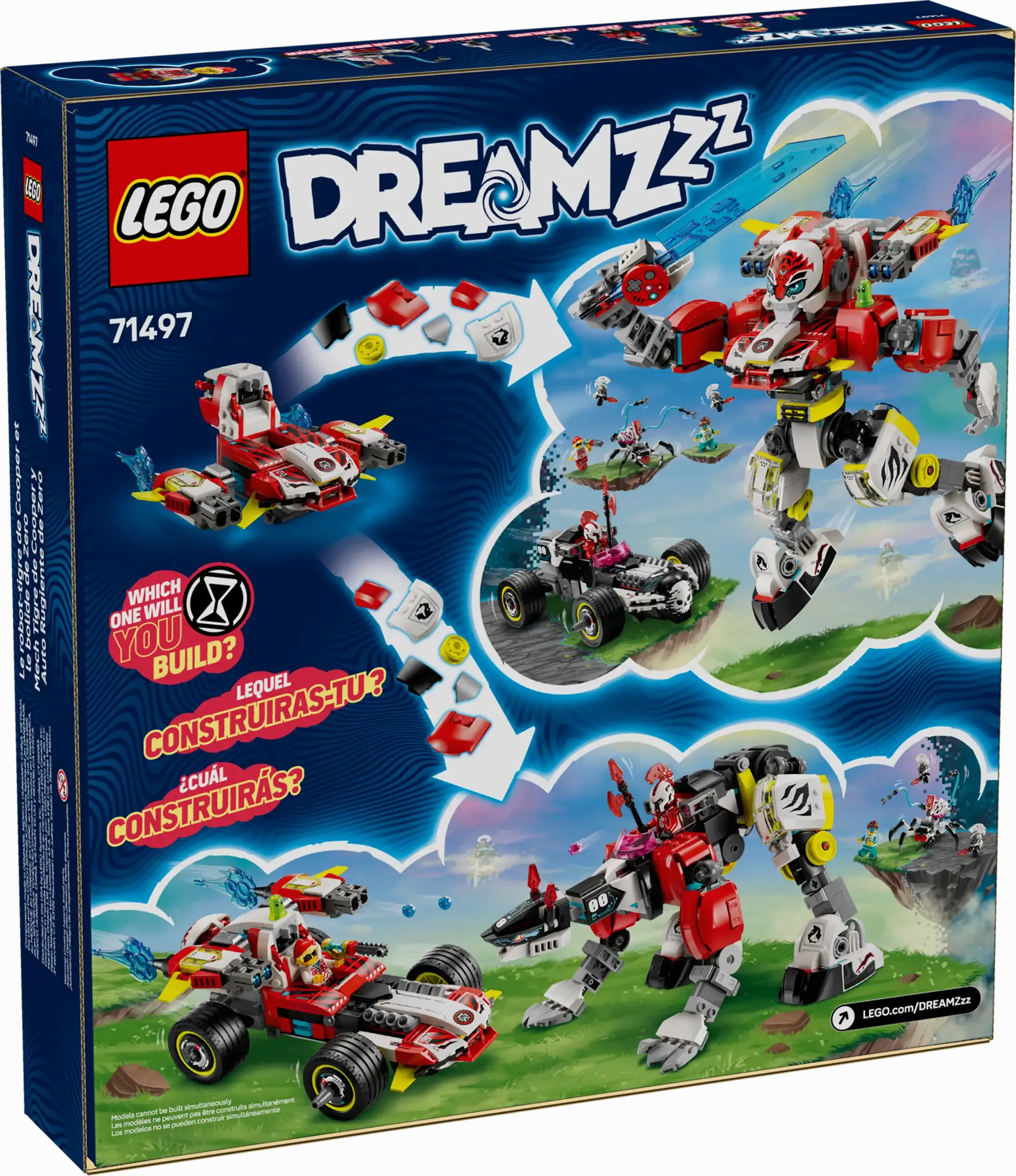 LEGO DRAMZzz 71497 Cooper's Tiger Mech & Zero's Hot Rod Car